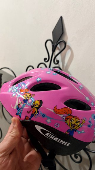Casco Bicicleta Niña Rosa Dibujos