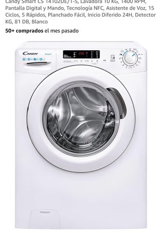 Lavadora Candy Smart CS 14102DE/T-S 10KG