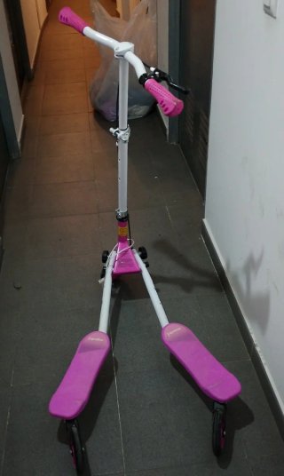 Patinete doble plegable rosa Juguettos