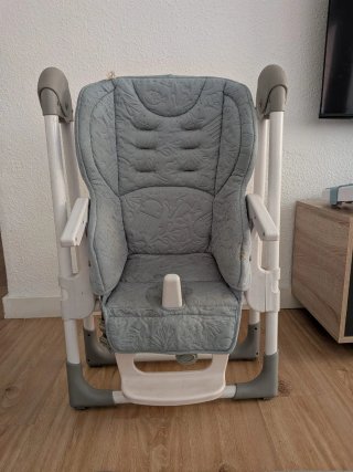 Trona bebé azul con cojín