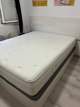 Cabecero de cama matrimonio beige/blanco