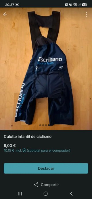 Culotte ciclismo infantil Pissei