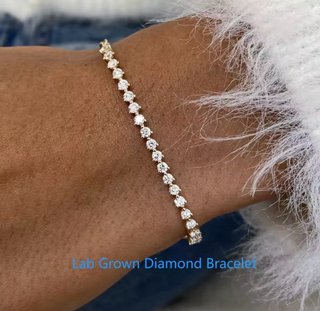 Pulsera de diamantes de laboratorio en oro 10k