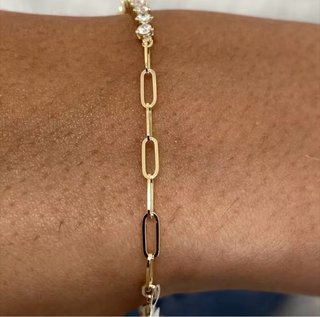 Pulsera de diamantes de laboratorio en oro 10k