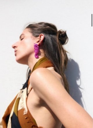 Pendientes Caballito de Mar Fucsia Zara