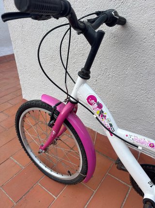 Bici niña 20 blanca y rosa