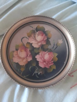 Cuadro flores pintado a mano