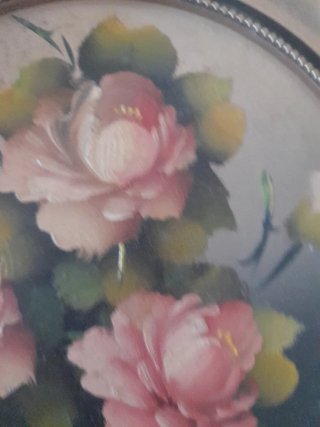 Cuadro flores pintado a mano