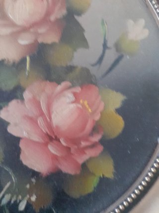 Cuadro flores pintado a mano