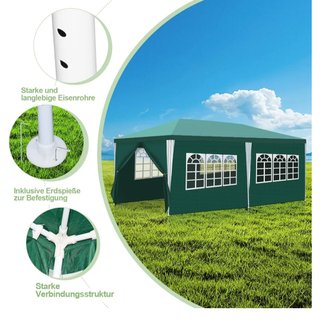Carpa impermeable verde 6x3m con 4 paredes