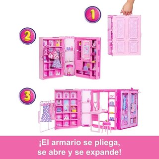AA  Armario Barbie con Muñeca y Accesorios