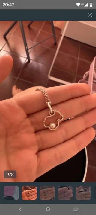 Collar Tous Oso Perla Plata