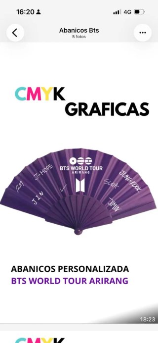 Abanico BTS World Tour Arirang