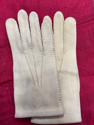 Guantes de piel beige