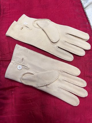 Guantes de piel beige