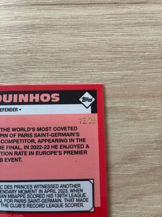 Marquinhos Topps Numerada /25