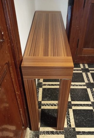 Consola recibidor madera zebrano diseño moderno