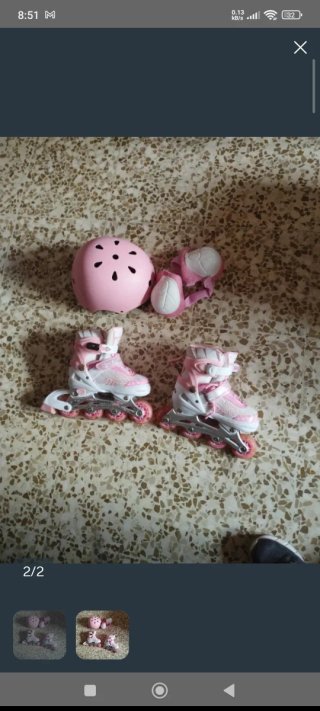 Patines en línea, casco y rodilleras