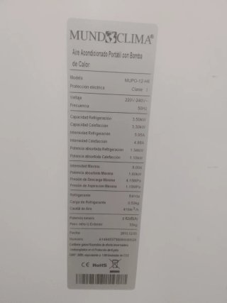 Aire Acondicionado Portátil Blanco