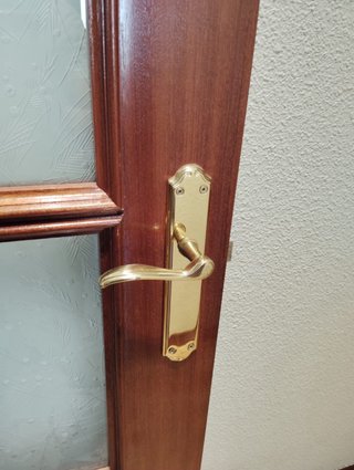 Puerta de madera con cristal 72 cm