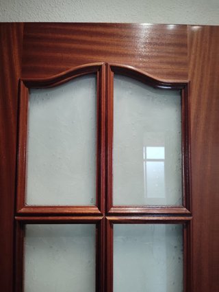 Puerta de madera con cristal 72 cm
