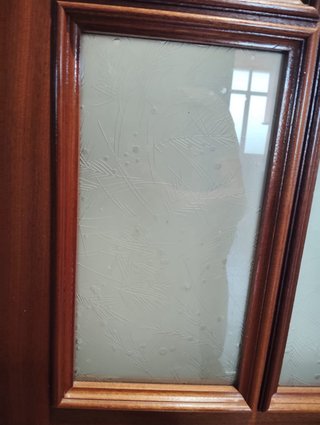 Puerta de madera con cristal 72 cm