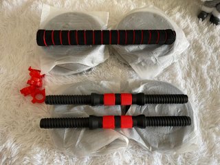 Juego Mancuernas 15kg con Barra Conectora