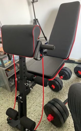 Juego Mancuernas 15kg con Barra Conectora