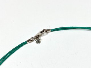 Colgante Barra Plata y Collar Nylon Turquesa