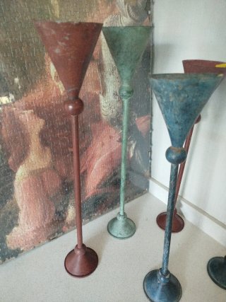 Lote 5 Candelabros Vintage Metal de Thailandia
