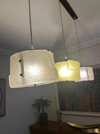 Lámpara de diseño salón cristal y metal