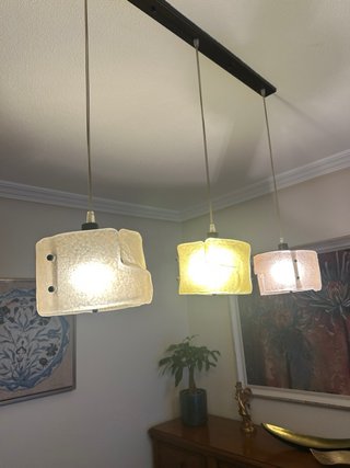 Lámpara de diseño salón cristal y metal