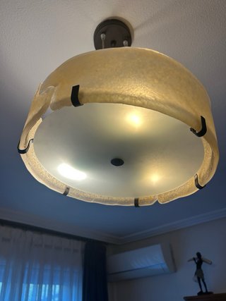 Lámpara de diseño salón cristal y metal