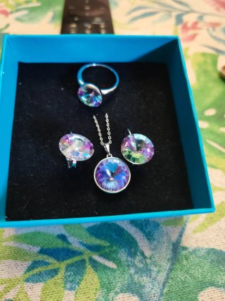 Conjunto Natalia Bright Anillo Pendientes Collar