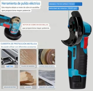 Mini Amoladora Angular Accesorios Maletín