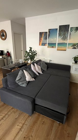 Sofá Cama Esquinero IKEA FRIHETEN Gris Oscuro