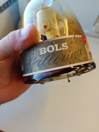 Botella antigua caja de musica bailarina