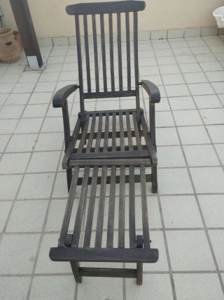 Hamaca madera con reposapiés