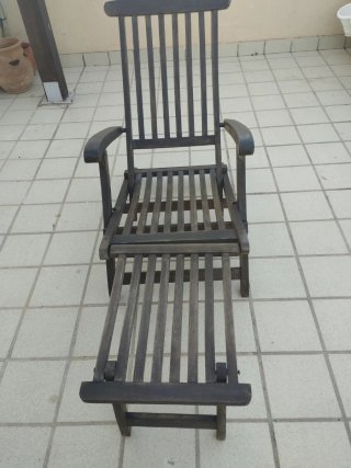 Hamaca madera con reposapiés