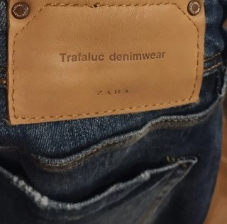 Pantalón Zara Mujer Talla S Desgastado Cremallera