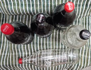 Lotto 5 Bottiglie di Vetro Coca Cola 1L Retro