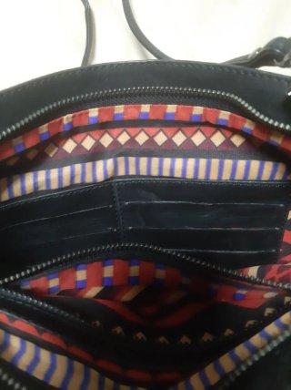 Bolso piel Zara bordado multicolor