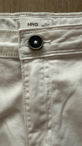 Bermudas Cargo Blancas Mango Niño Talla 12 AÑOS