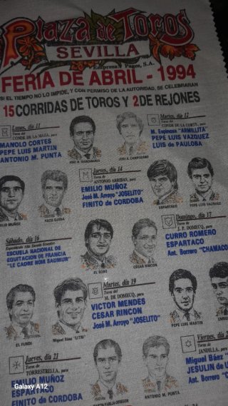 Pañuelo de corrida de toros Sevilla 1994
