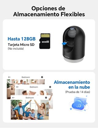 Pack 2 Cámaras Vigilancia Interior 2K WiFi 360°