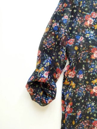 Vestido Túnica Floral Mango Negro Multicolor