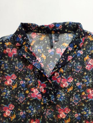 Vestido Túnica Floral Mango Negro Multicolor