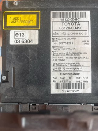Radio Toyota Yaris ORIGINAL