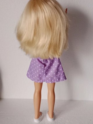 Muñeca Loisa antigua,rubia platino,ojos azules,ves