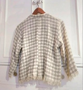 Chaqueta cuadros gris y blanco